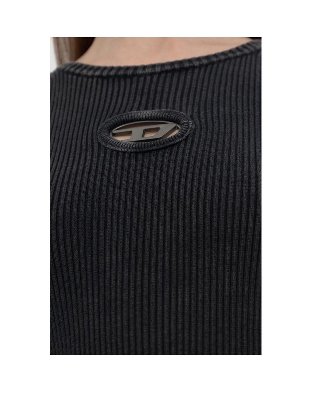 DIESEL Black M-Anchorage Ribbed Knitted Dress