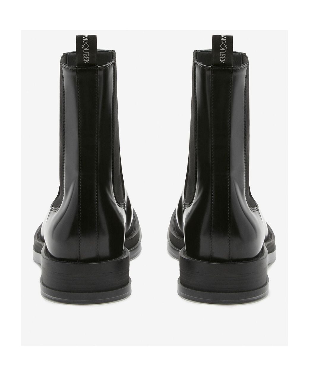 McQueen Black Round-Toe Ankle Boots for men