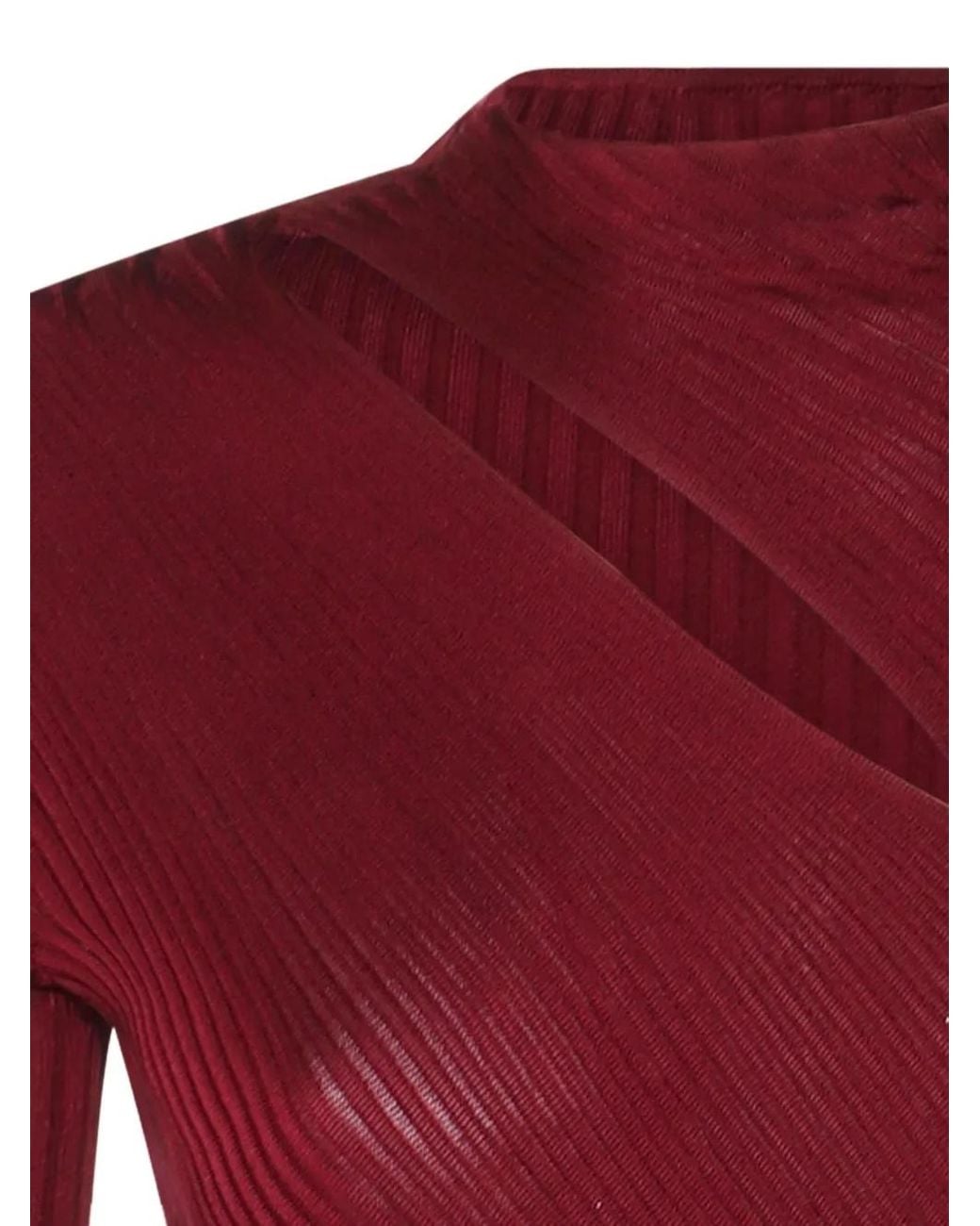 Self-Portrait Red Cut-Out Detailed Knitted Midi Dress