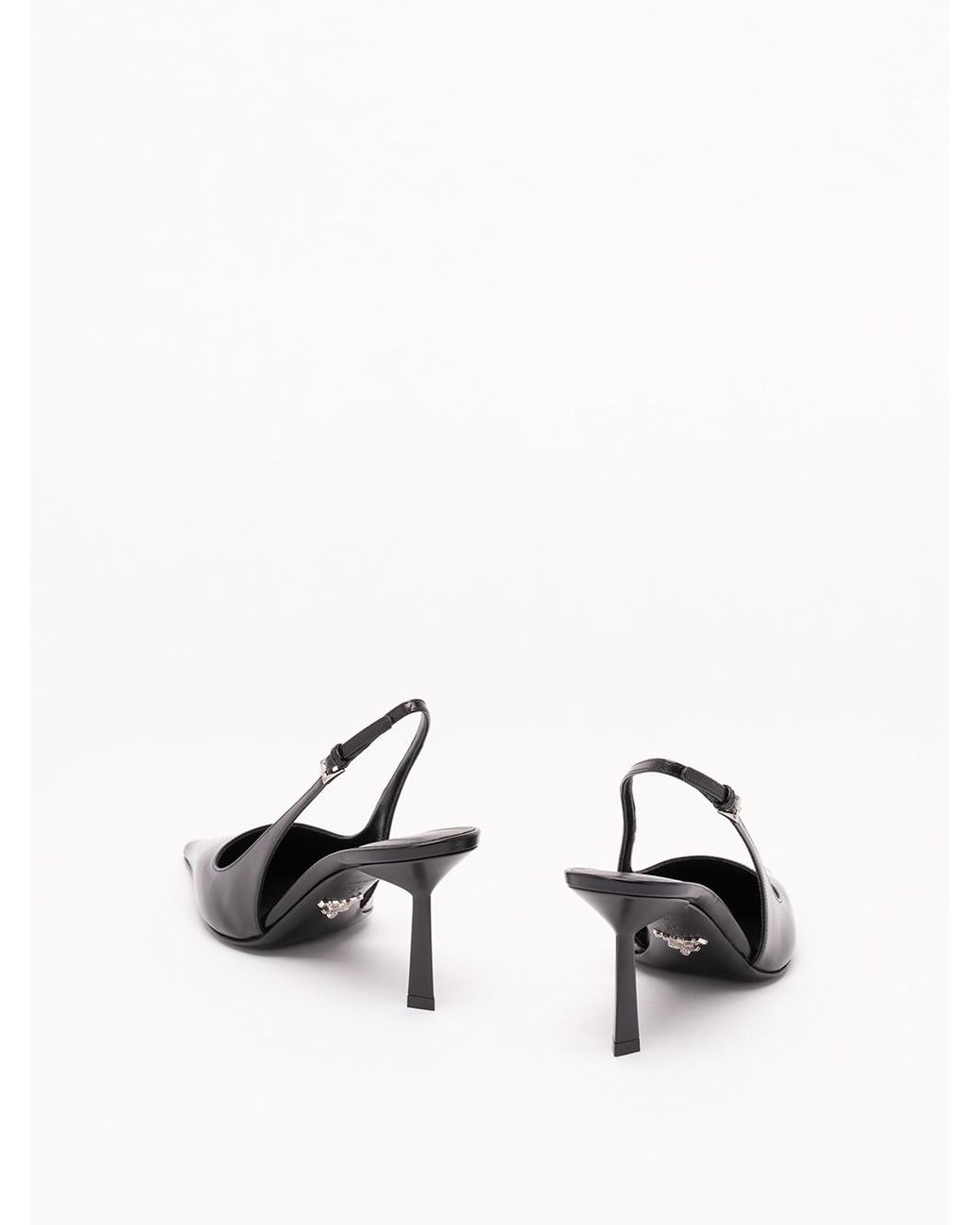 Prada Black Pointed-Toe Slingback Heeled Pumps