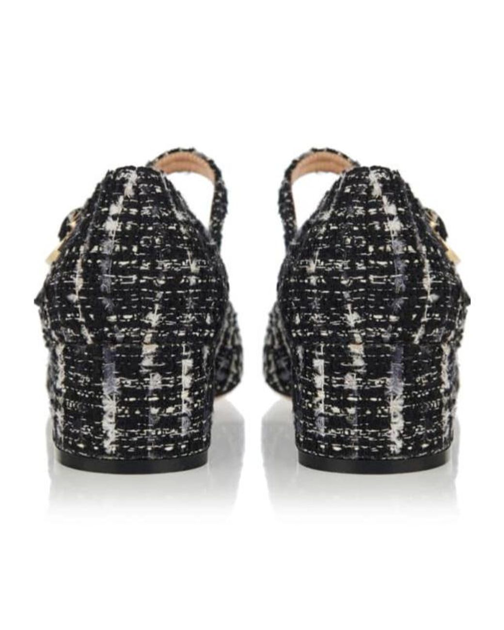 Gianvito Rossi Black Hoop Tweed High Heels