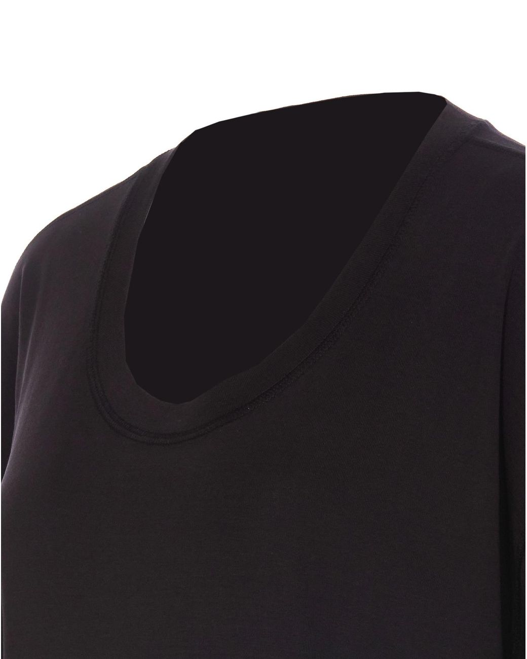 Lemaire Black Short-Sleeved Scoop-Neck T-Shirt