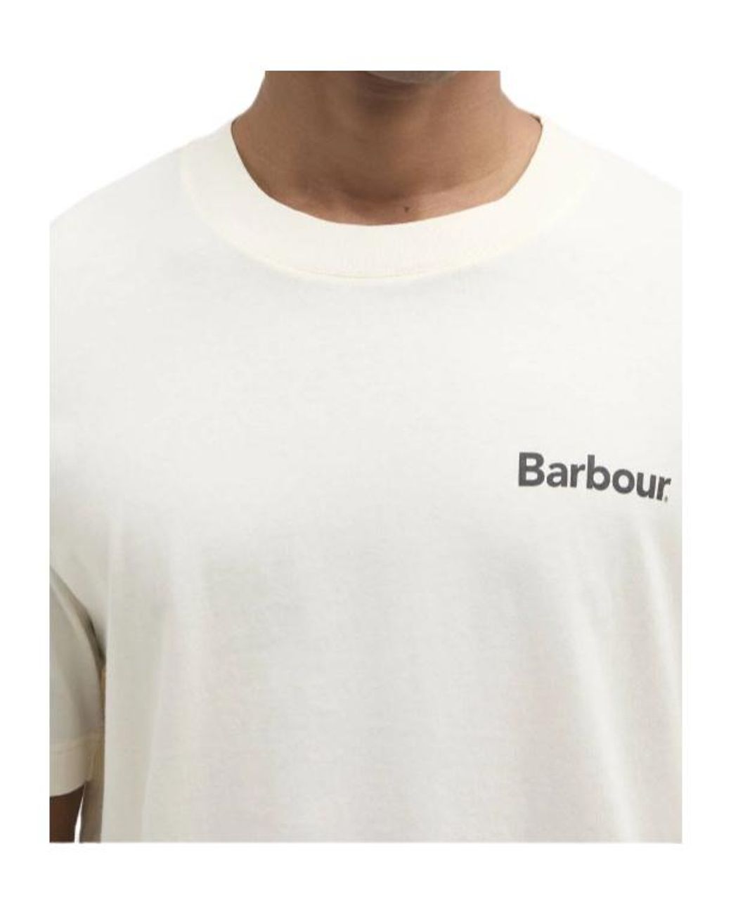Barbour White Logo-Print T-Shirt for men