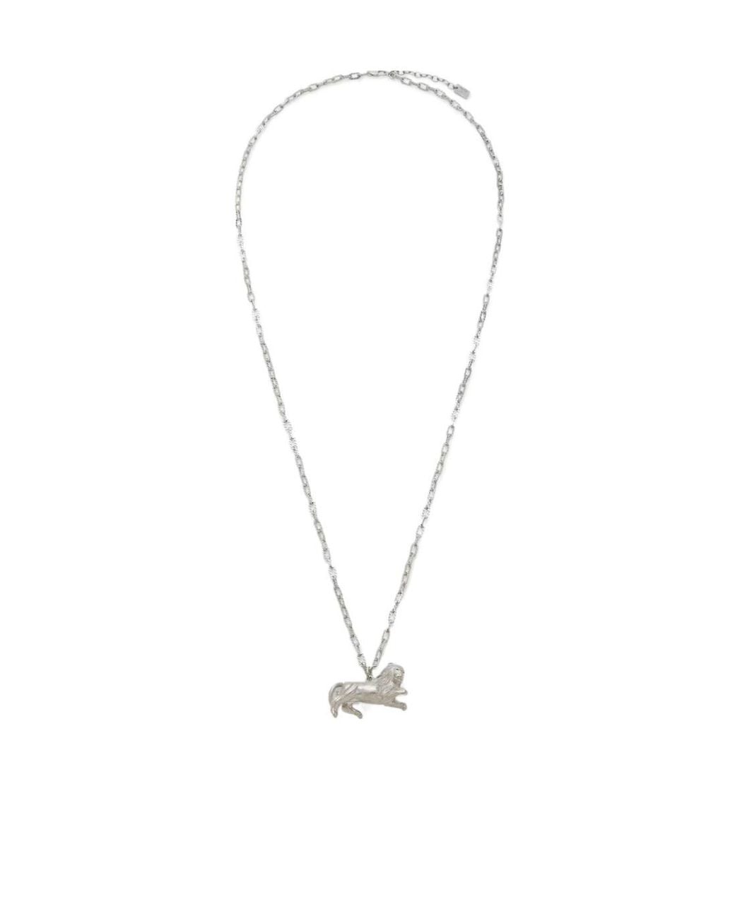 Fendi White Colored Metal Necklace