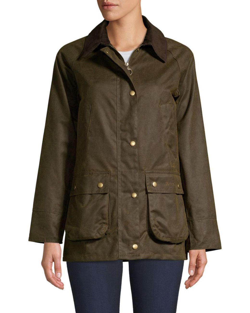 Barbour Green Buttoned-Pocket Jacket