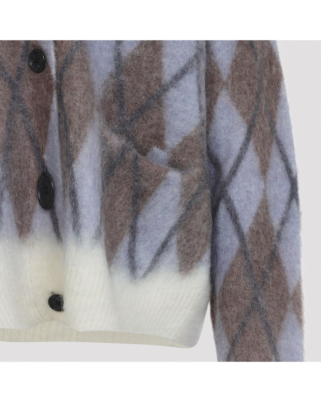 Acne Blue Argyle-Pattern Cardigan