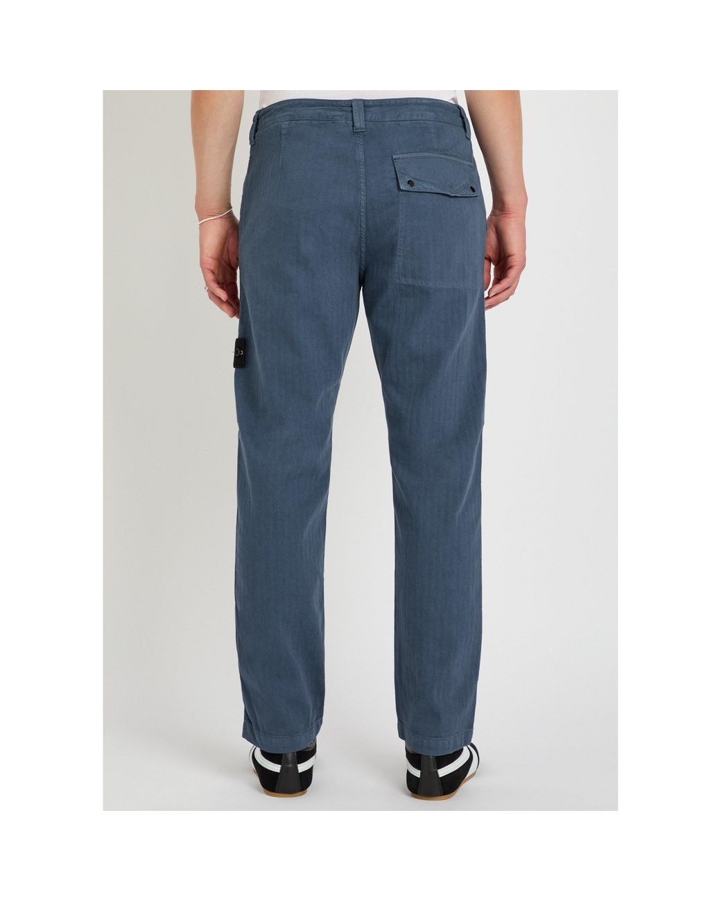 Stone Island Blue Tapered Casual Trousers for men
