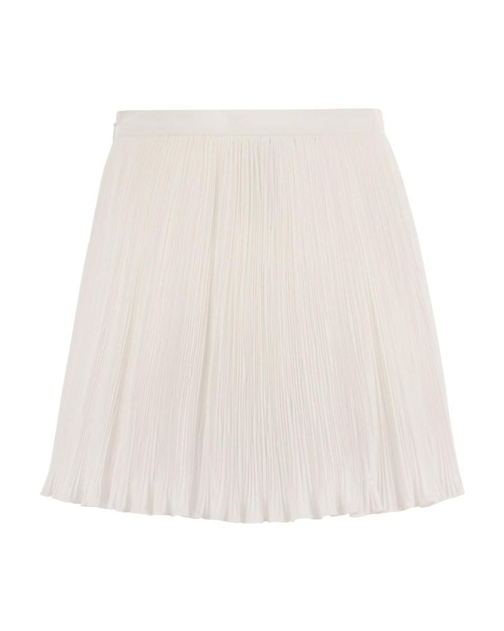 RED Valentino White Pleated Elastic Waist Shorts