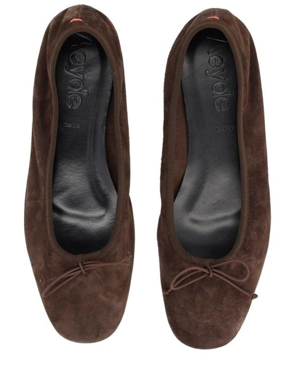 Aeyde Brown Bow-Detail Ballet Flats