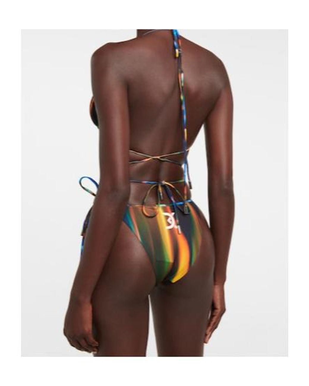 David Koma Blue Printed Triangle Bikini