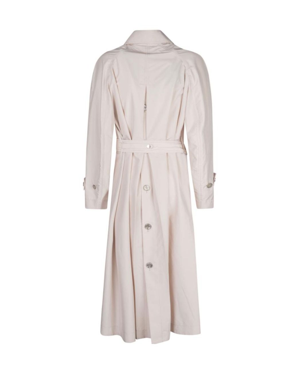 Moorer White Single-Breasted Long-Sleeved Trench Coat