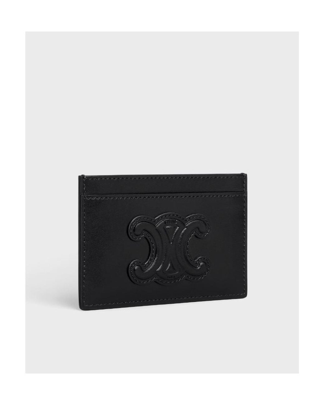 Céline Black Card Holder Cuir Triomphe