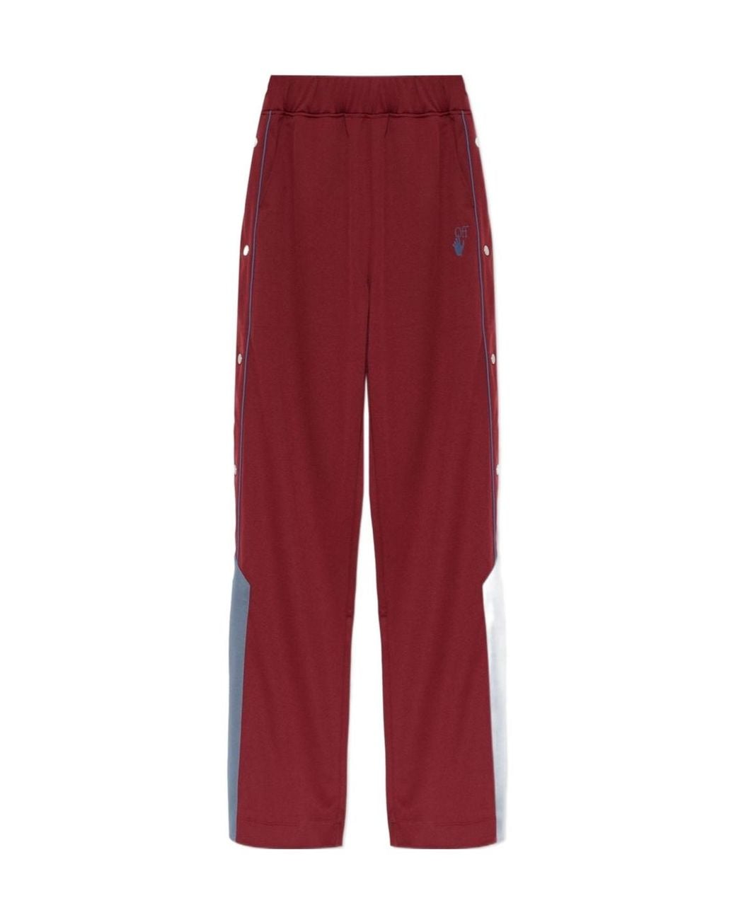 Off-White c/o Virgil Abloh Red Logo Printed Straight Leg Pants