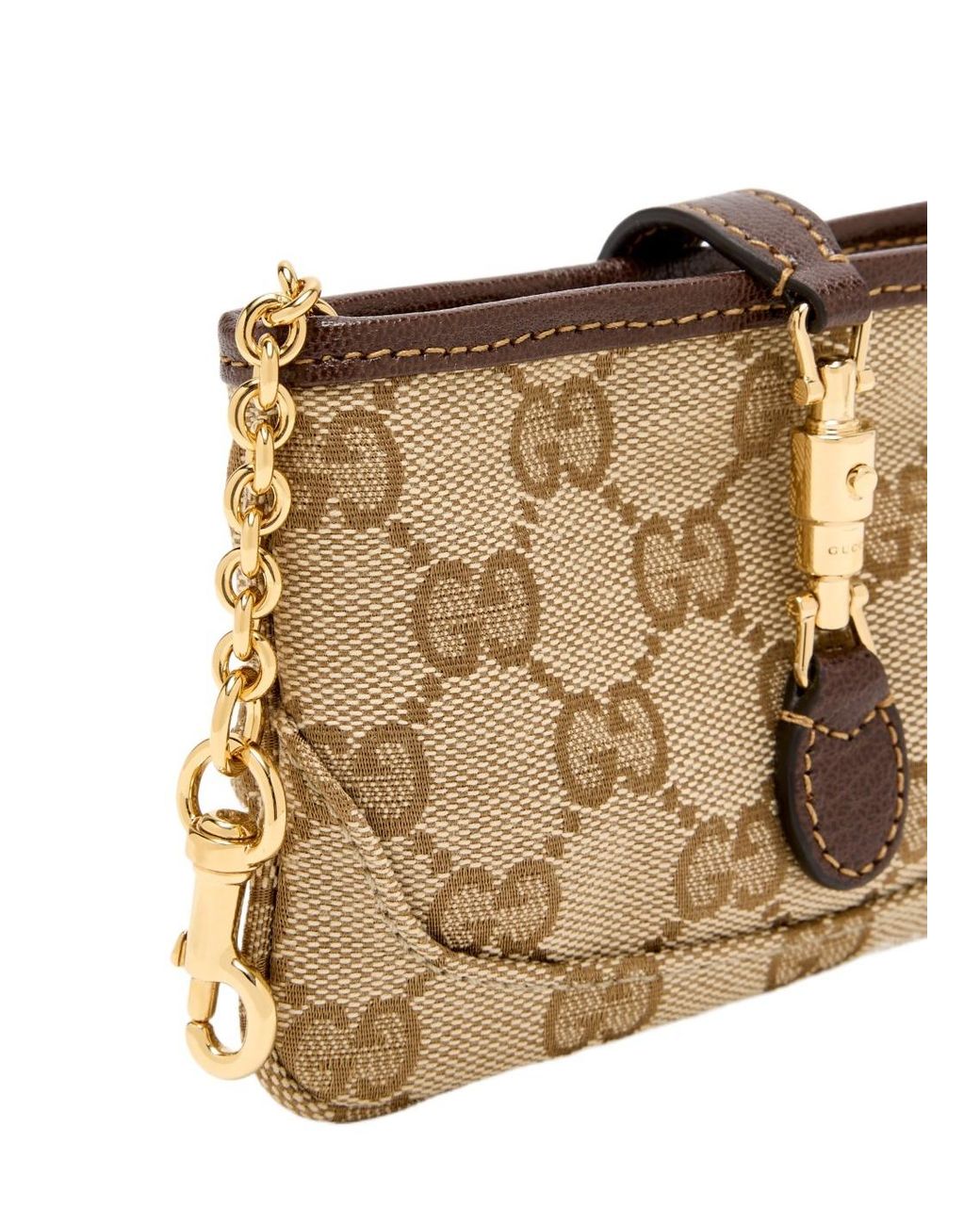 Gucci Natural Jackie Zip Key Pouch