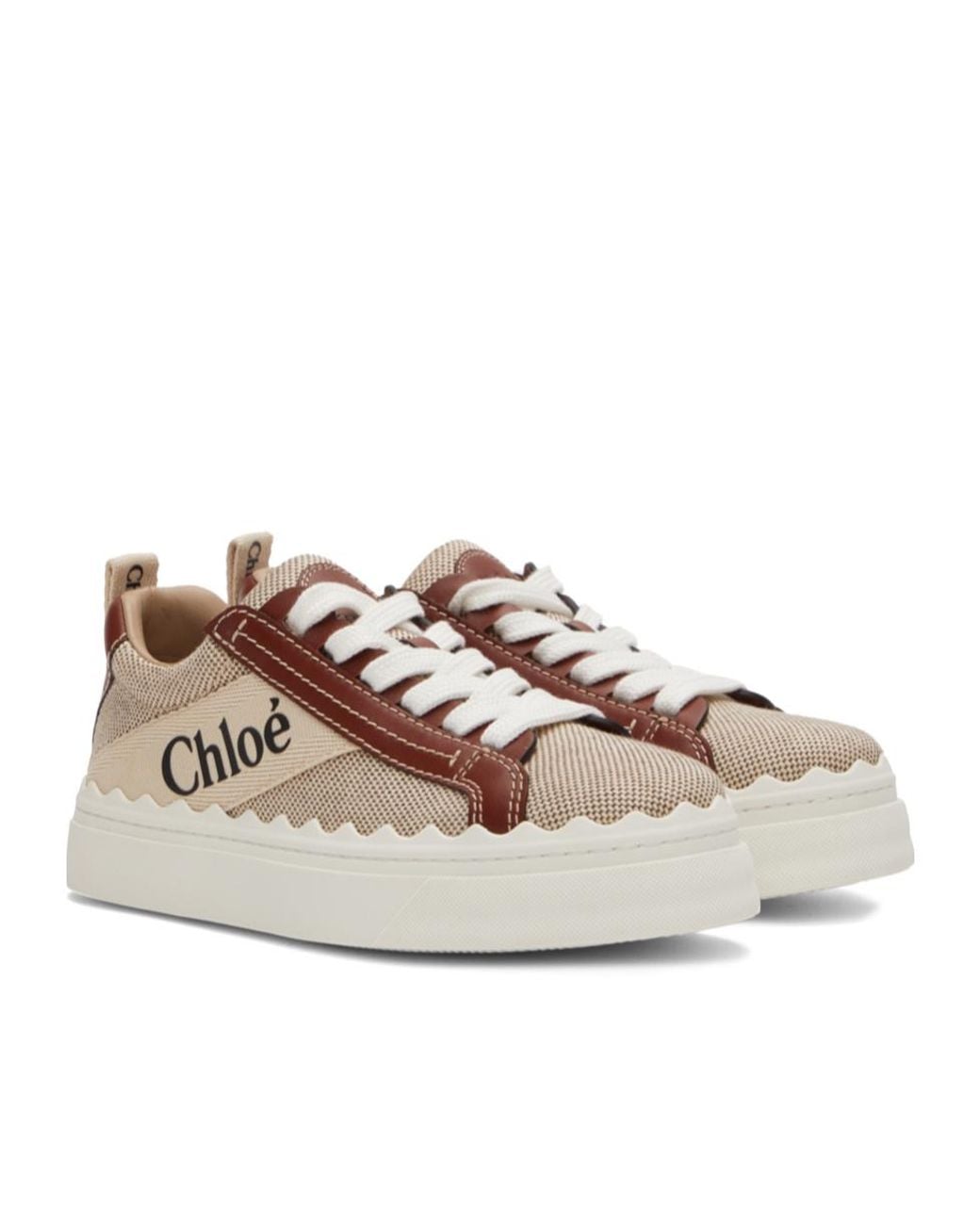 Chloé Brown Woody Low-Top Sneakers