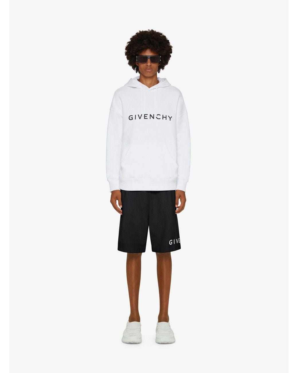 Givenchy Black Logo Printed Pocketed Shorts for men