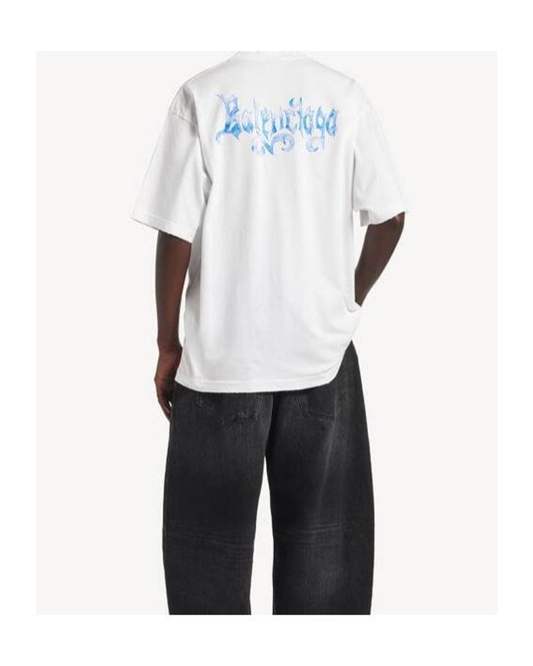 Balenciaga White Sketchy Medium Fit T-Shirt for men