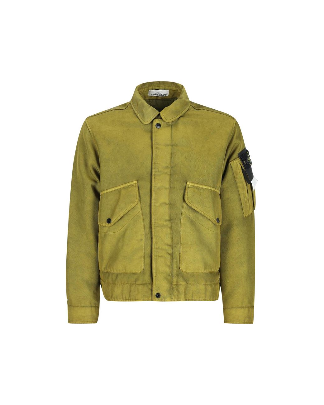 Stone Island Green Logo Patch Hooded Jacket for men