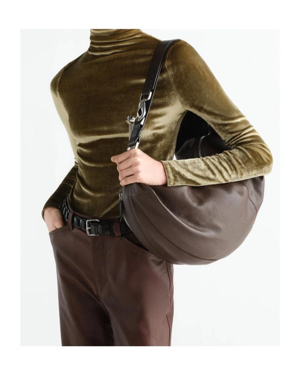 Lemaire Brown Large Quiver Clip Bag for men