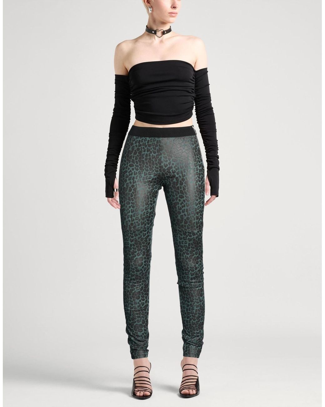 DIESEL Gray Leopard Print Skinny Pants
