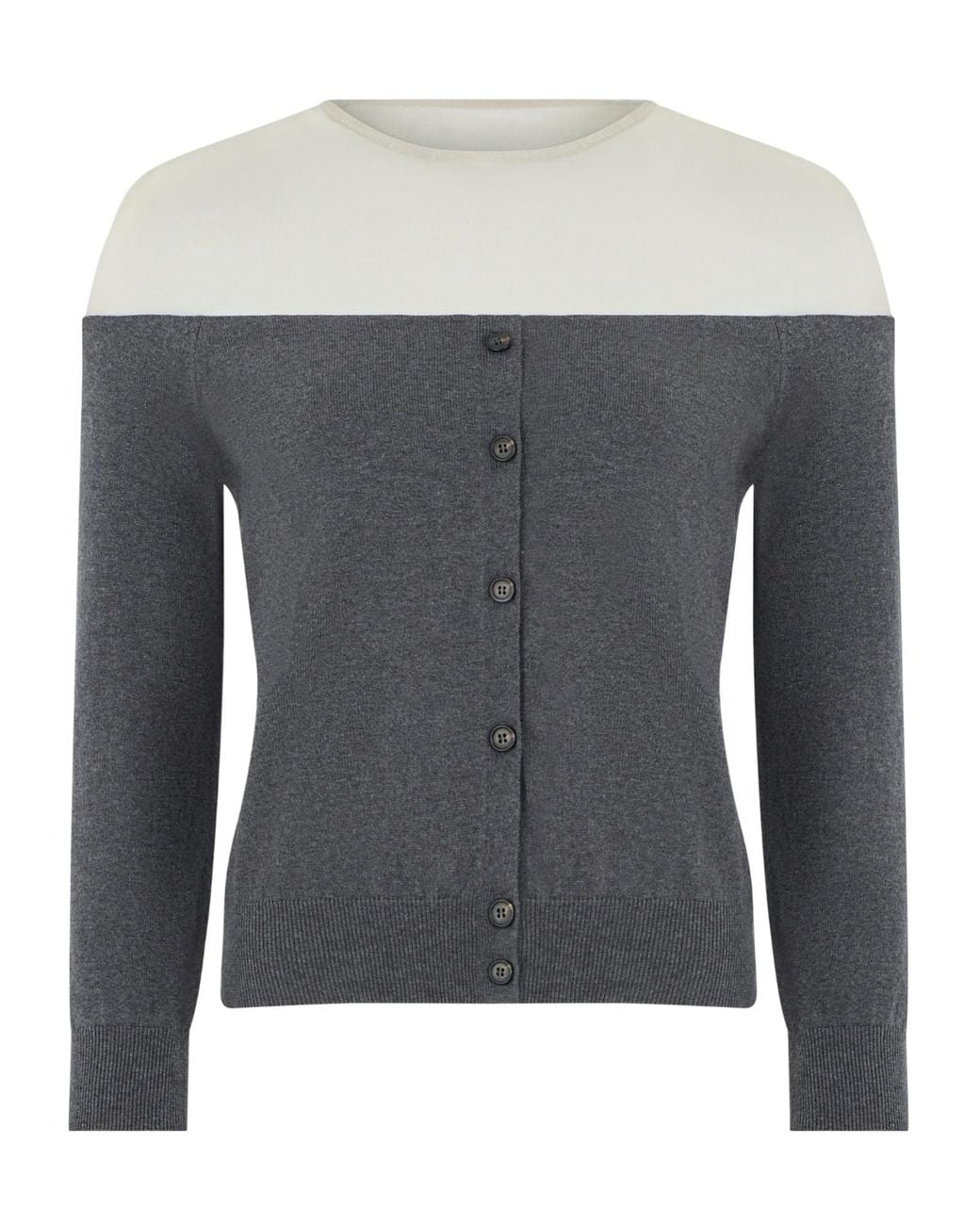 MM6 by Maison Margiela Blue Sheer-Panel Buttoned Cardigan
