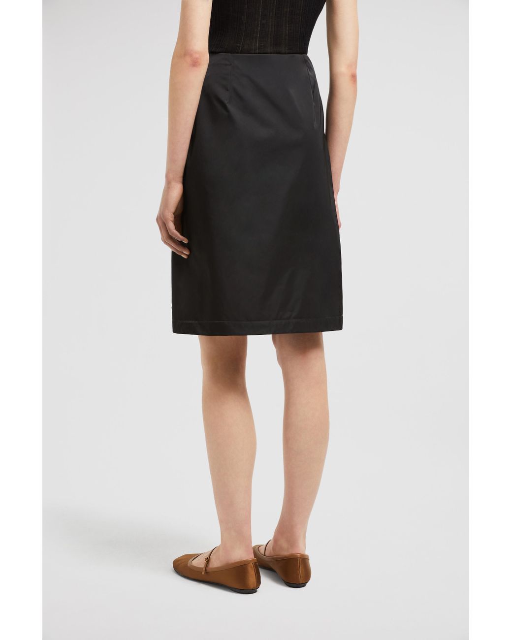 Moncler Black Zipped Midi Skirt