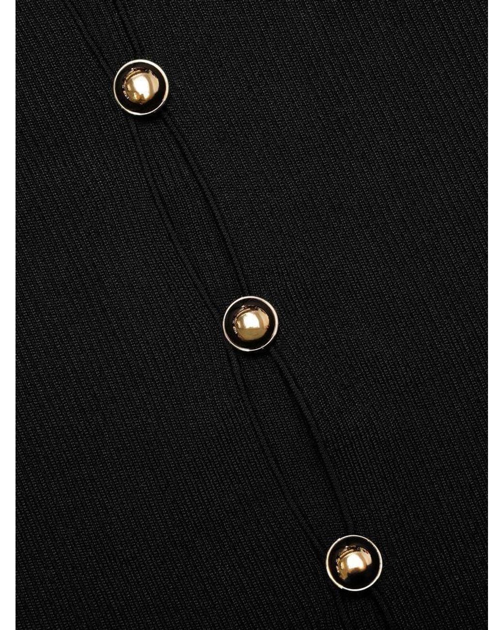 Self-Portrait Black Button Down Knit Top