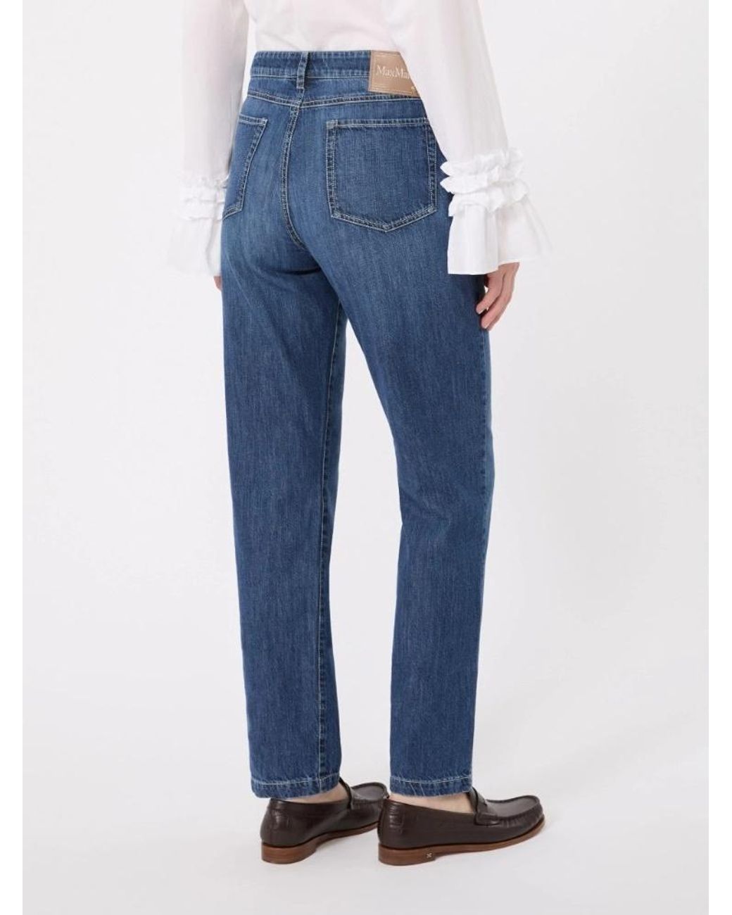 Max Mara Blue 'S Macro Straight Leg Jeans