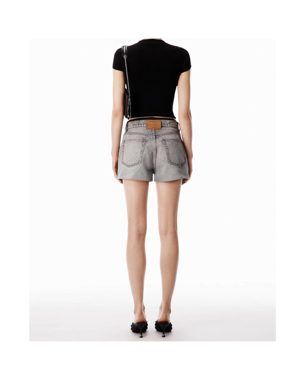 Alexander Wang Black Logo Ribbed Knitted Top