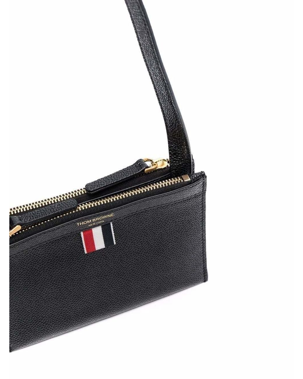 Thom Browne Black Rwb Tab Zipped Crossbody Bag