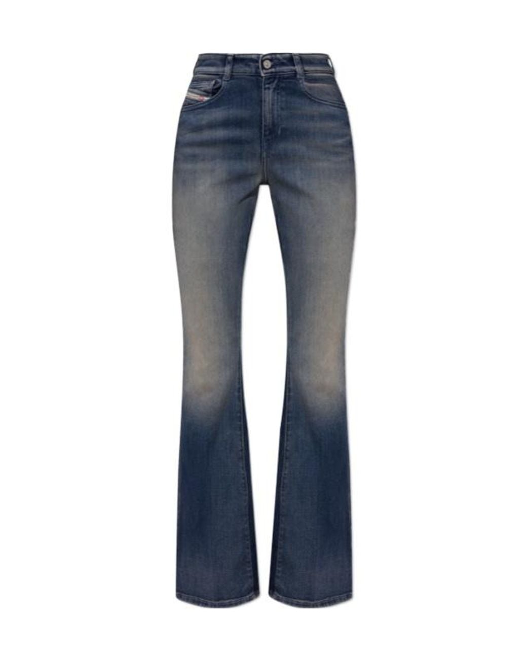 DIESEL Blue Logo Detail Flared Jeans