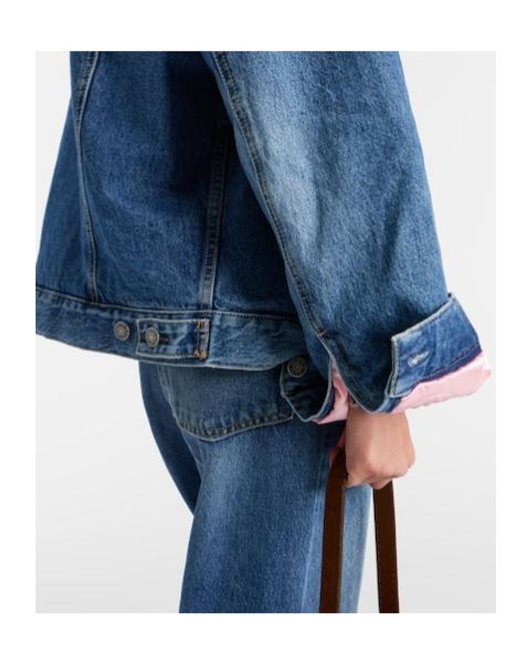 Acne Blue Teddy-Trimmed Denim Jacket