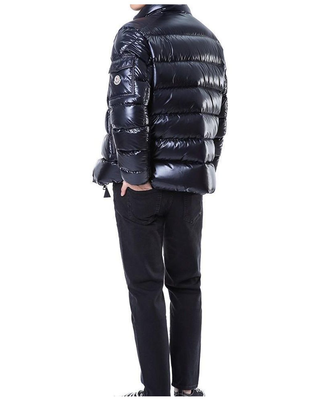 Moncler Blue Lule Logo Patch Down Jacket for men