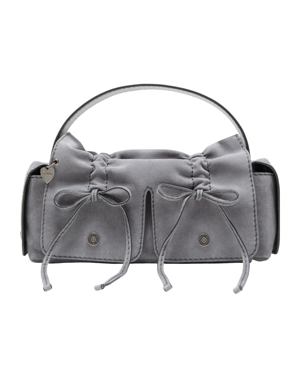 Acne Gray Multipocket Suede Shoulder Bag