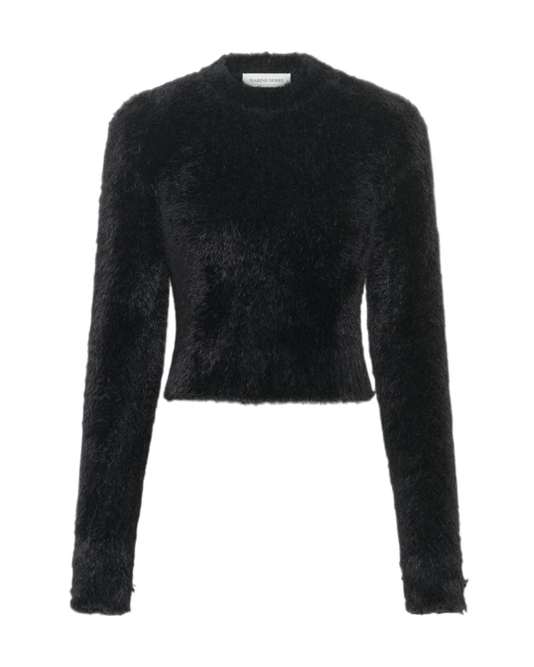 MARINE SERRE Black Crewneck Sweater