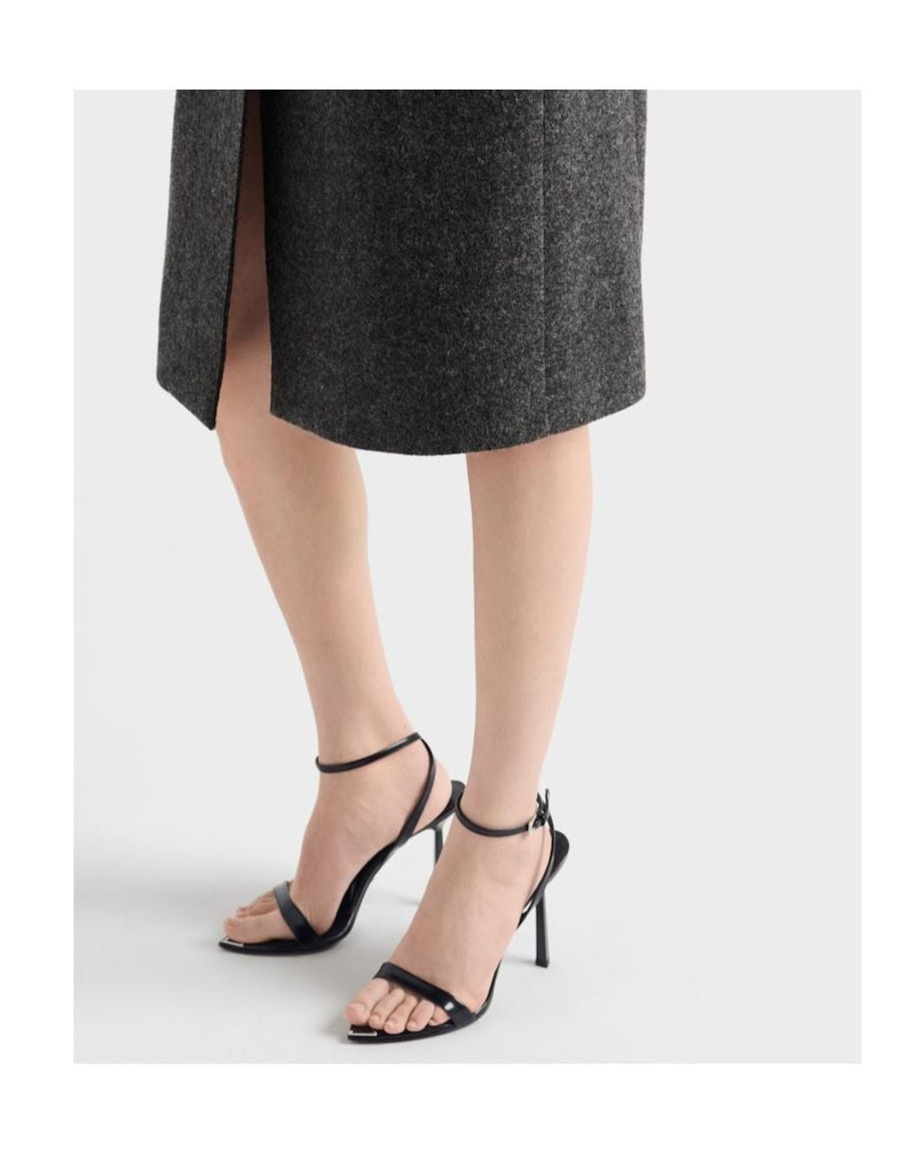 Prada White Brushed Leather Sandals