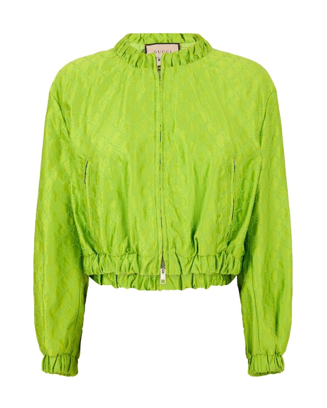 Gucci Green Jacquard Cropped Jacket