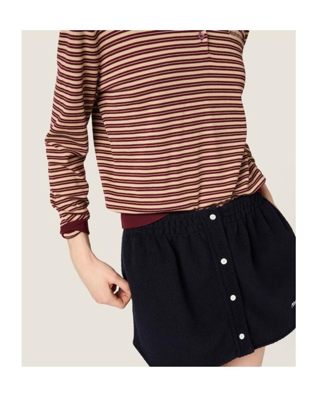 Miu Miu Brown Striped Wool Sweater