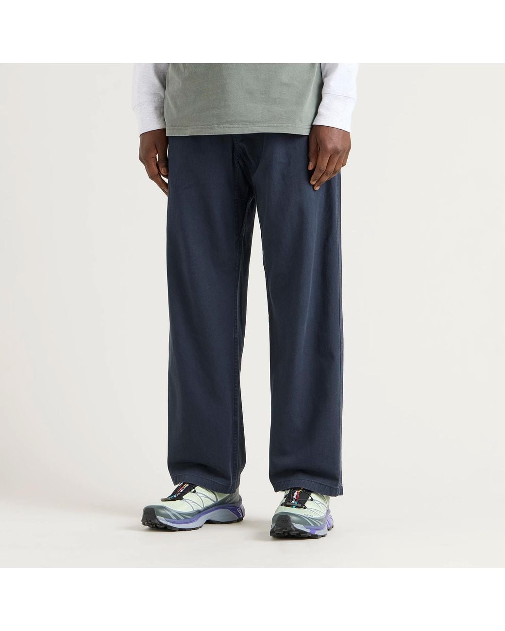 Gramicci Blue Elasticated Belted Pants for men