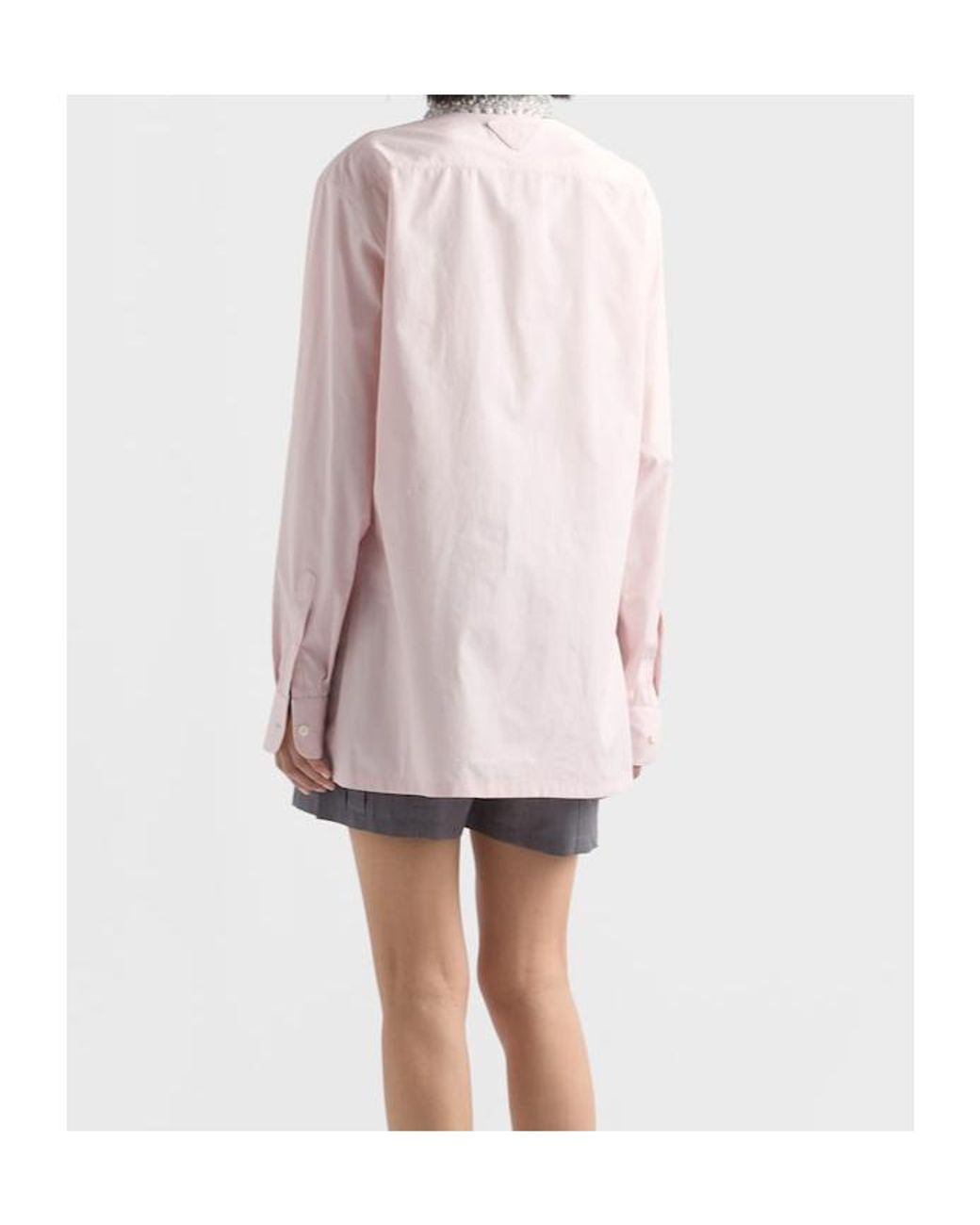 Prada Pink Embellished Poplin Shirt
