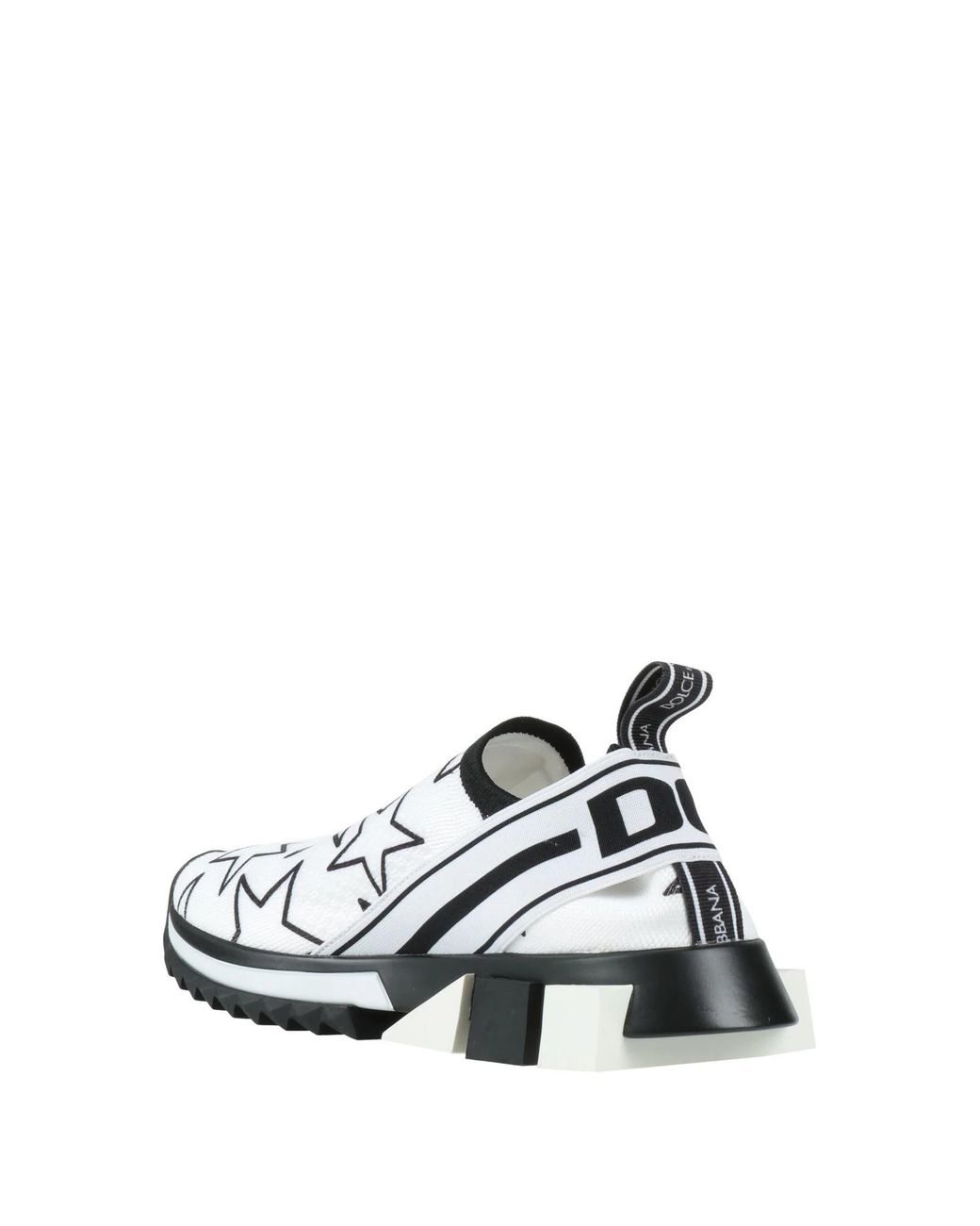 Dolce & Gabbana White Two-Tone Knit Sock Sneakers