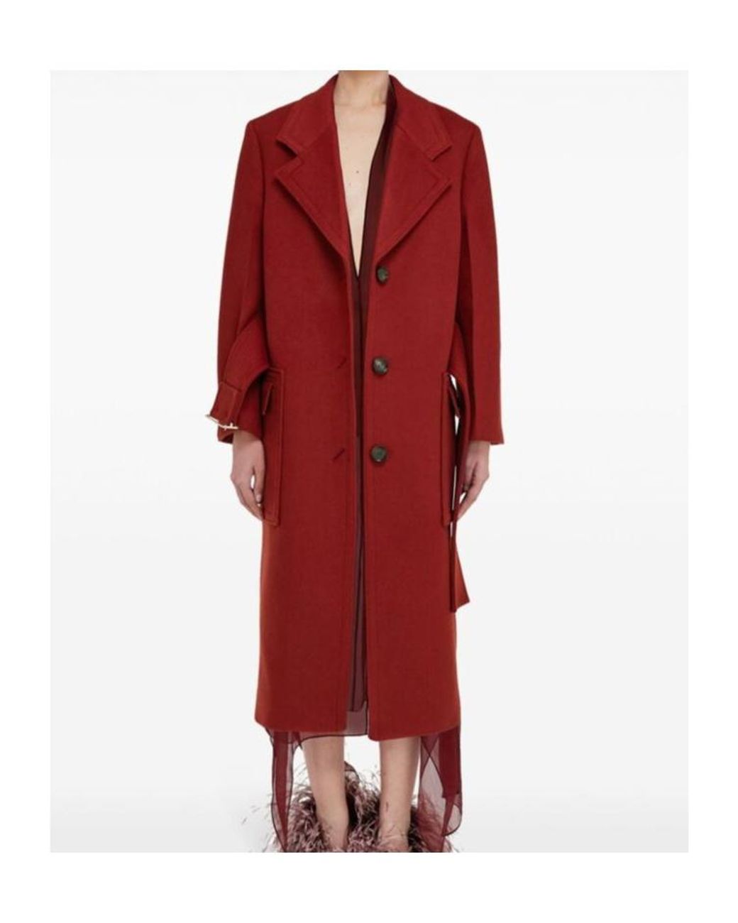 Ferragamo Red Long-Sleeved Coat