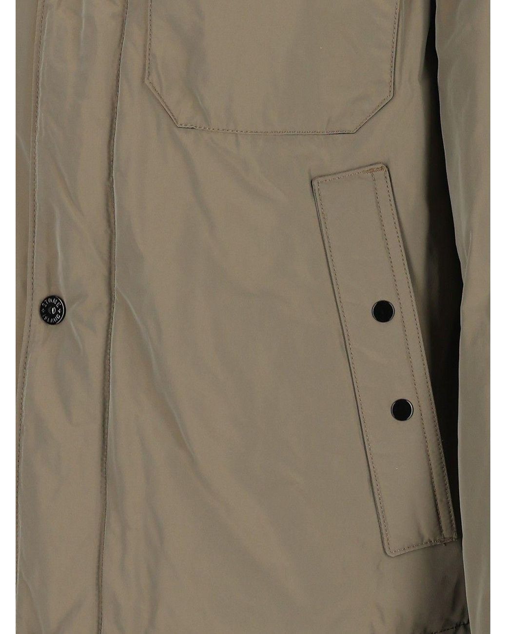 Stone Island Natural Quilted Button-Up Jacket for men