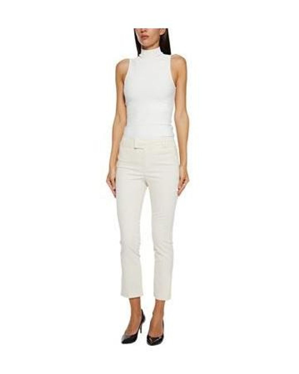 Isabel Marant White High-Waisted Casual Tapered Trousers