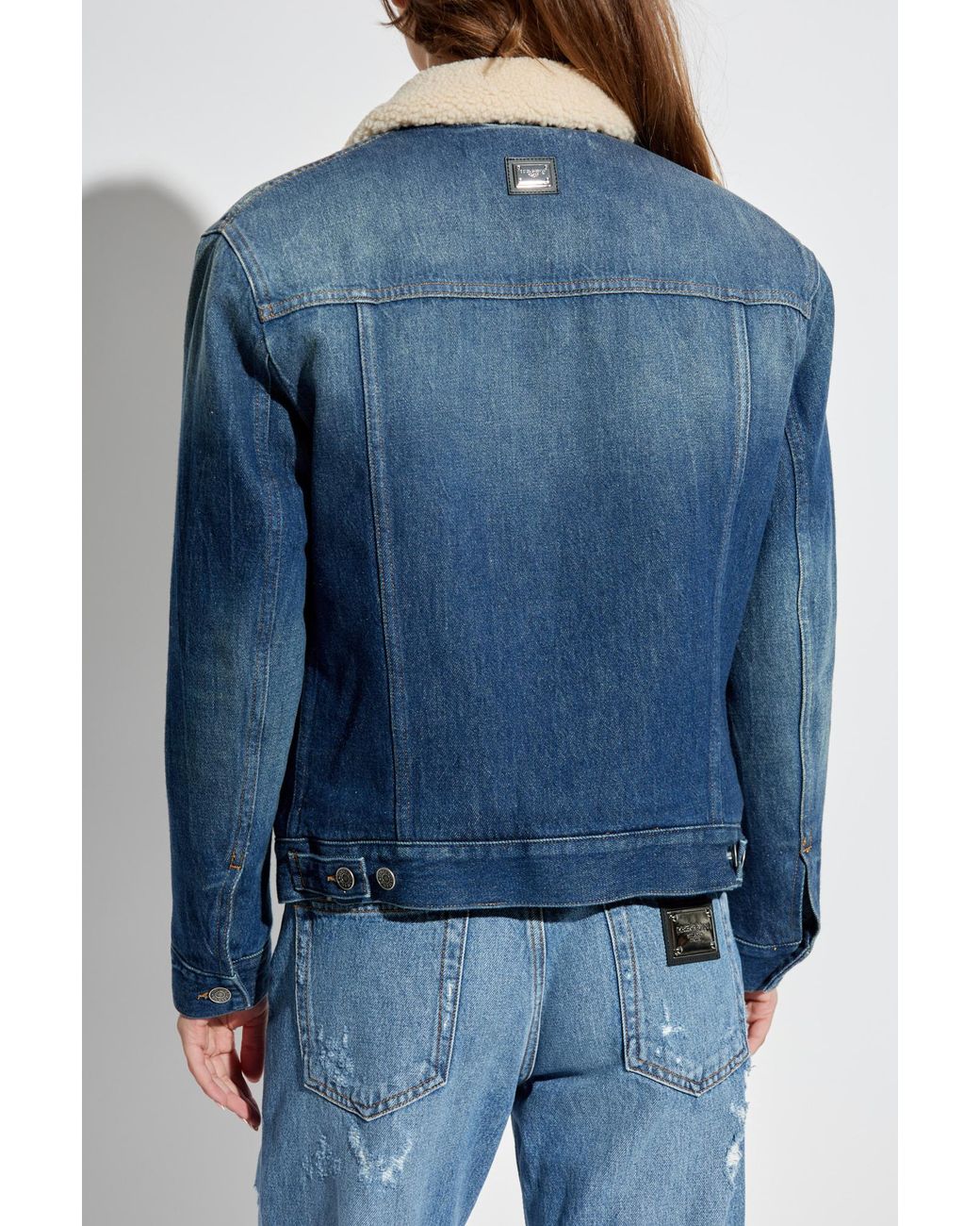 Dolce & Gabbana Blue Logo Plaque Denim Jacket