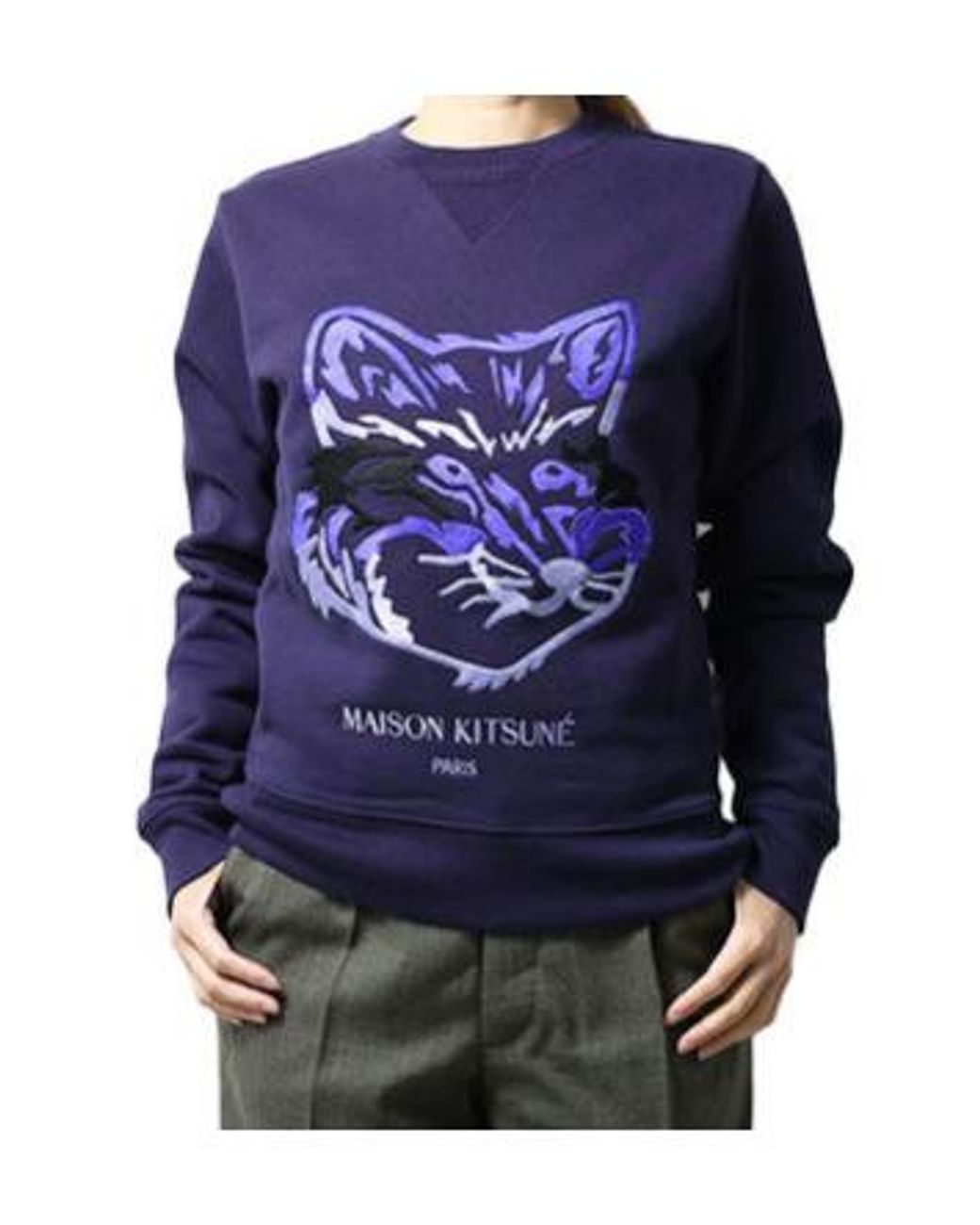 Maison Kitsuné Blue Long-Sleeved Sweater