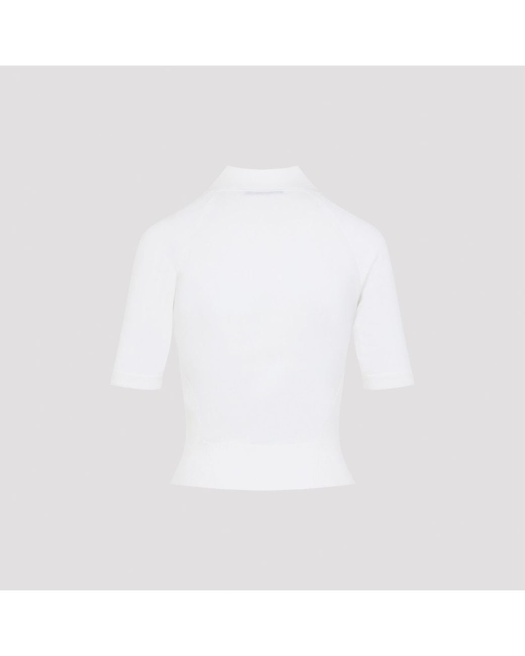 Givenchy White Polo En Maille À Design Côtelé