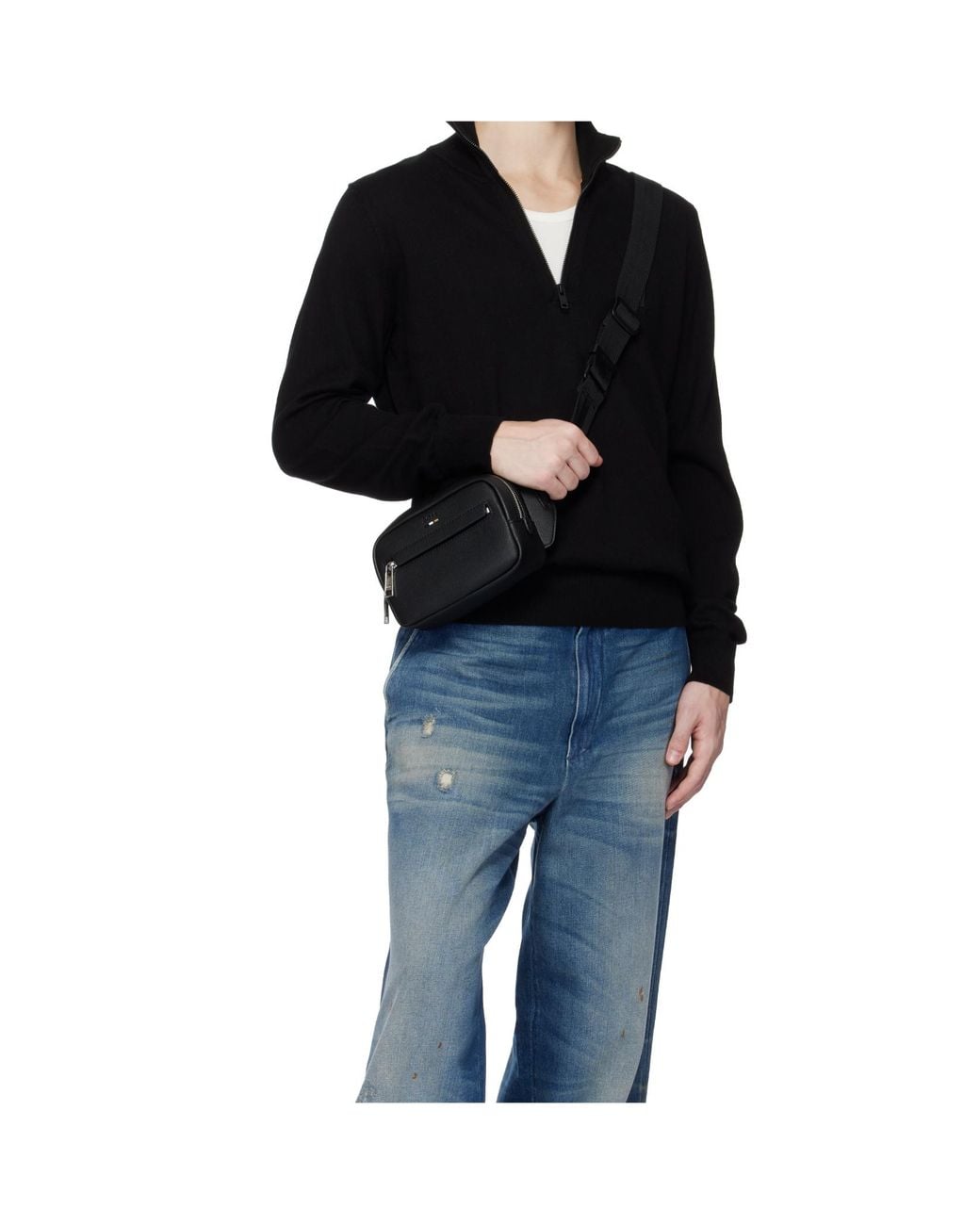 Boss Black Logo Zip-Fastening Shoulder Bag for men