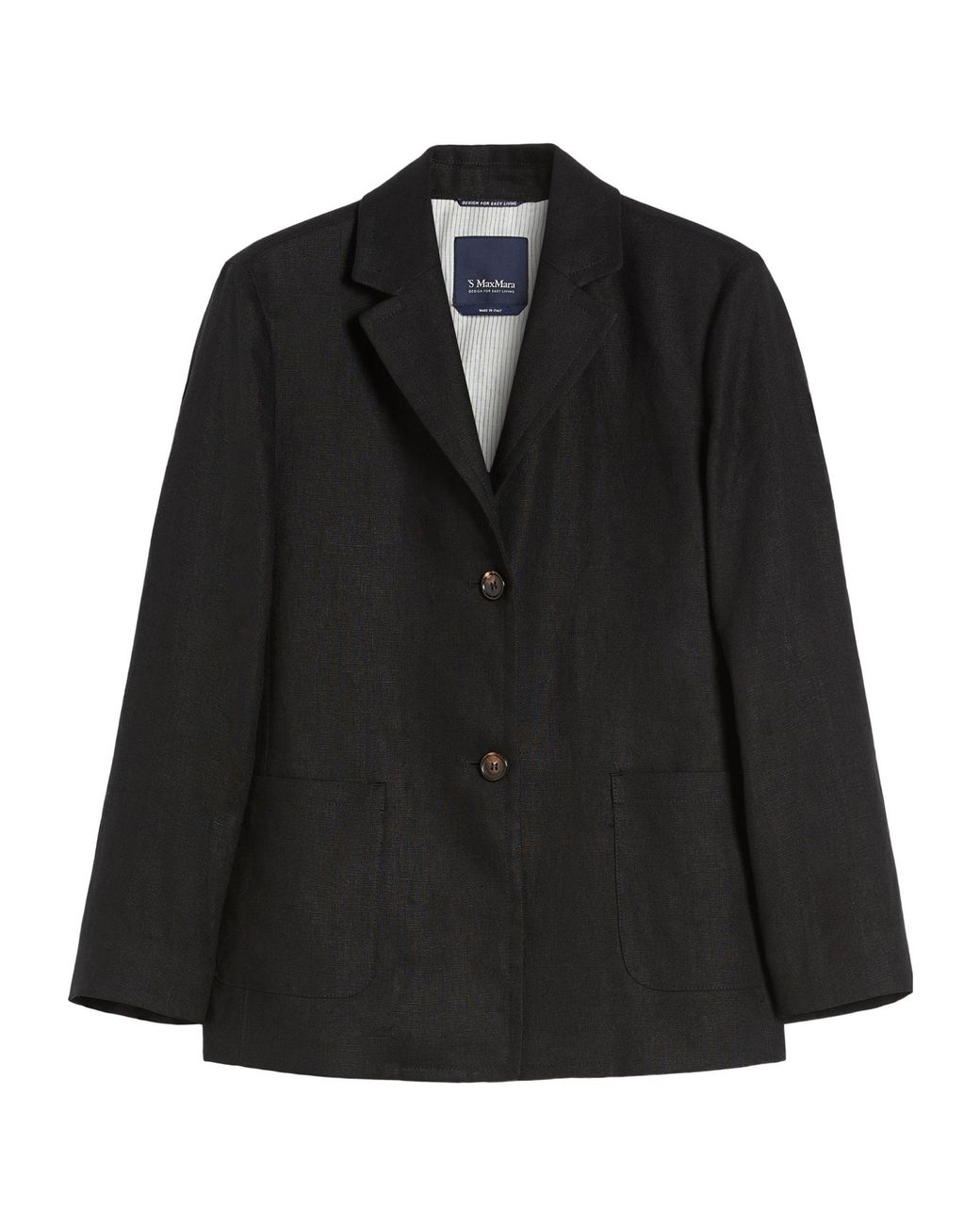 Max Mara Black 'S Arrigo Single-Breasted Long-Sleeved Jacket