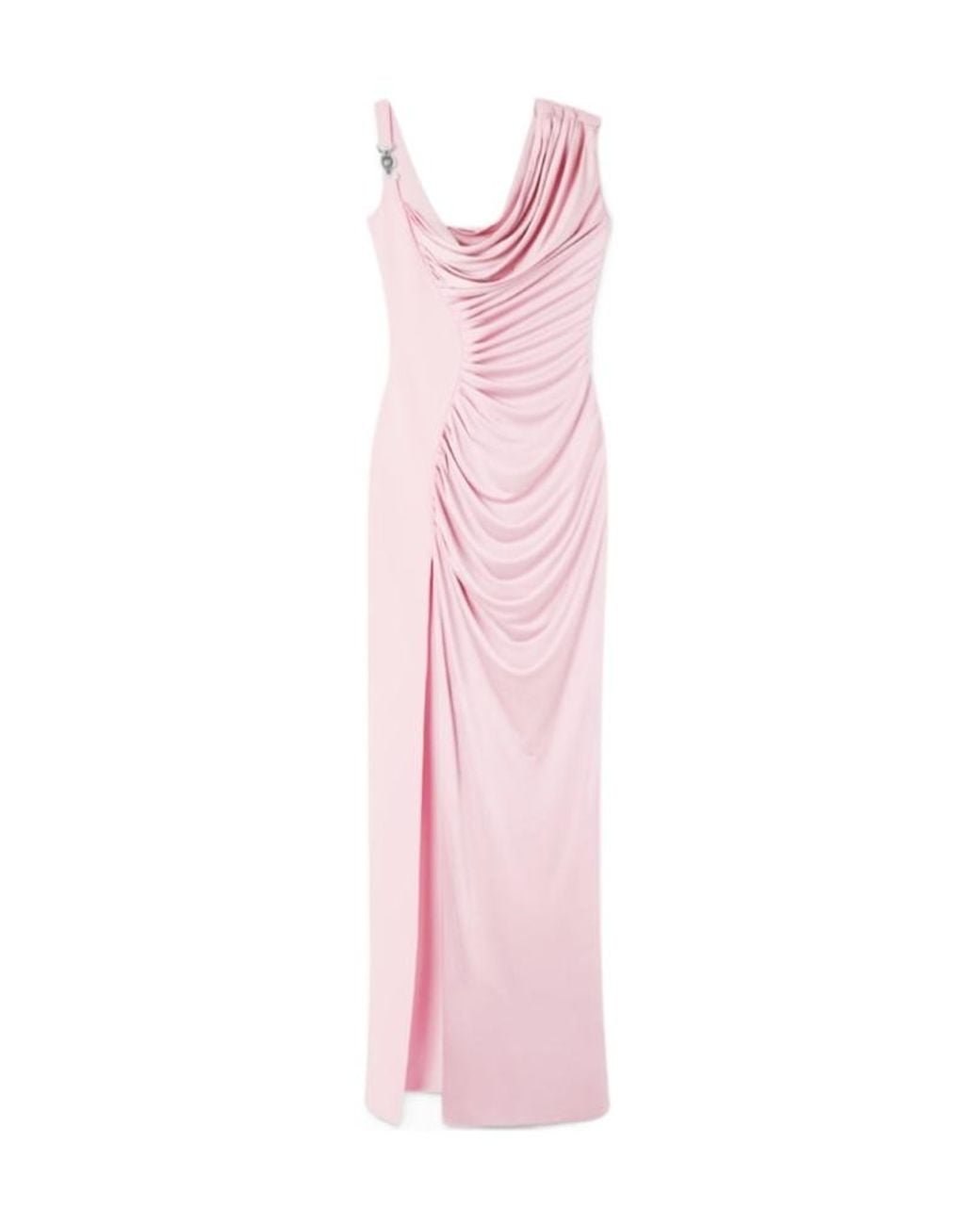 Versace Pink Draped One-Shoulder Dress